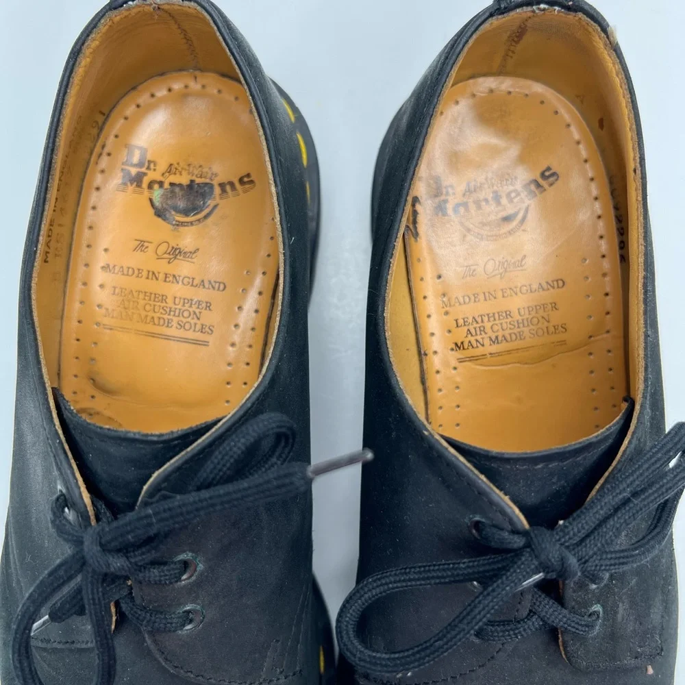 Dr. Martens 1461 Made In England Black Leather Oxford Shoes Size 8